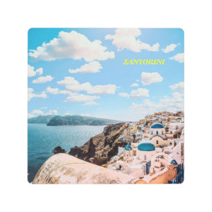 Impresión En Metal Santorini, Grecia Beach House