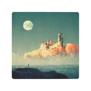 Impresión En Metal Sci-Fi De La Ciudadela En El Extranjero