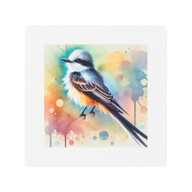 Impresión En Metal Scissortailed Flycatcher 180724AREF128 - Watercolo (Anverso)