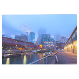 Impresión En Metal Seattle en la mañana de la niebla