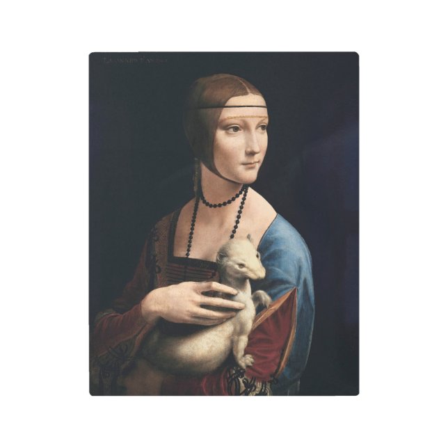 Impresión En Metal Señora de Ermine (Leonardo da Vinc, aproximadament (Anverso)