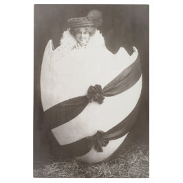 Impresión En Metal Señora del Huevo de Pascua Vintage