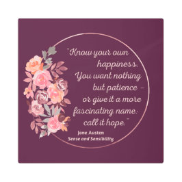 Impresión En Metal Sentido Y Sensibilidad Cita I - Estilo Cuto