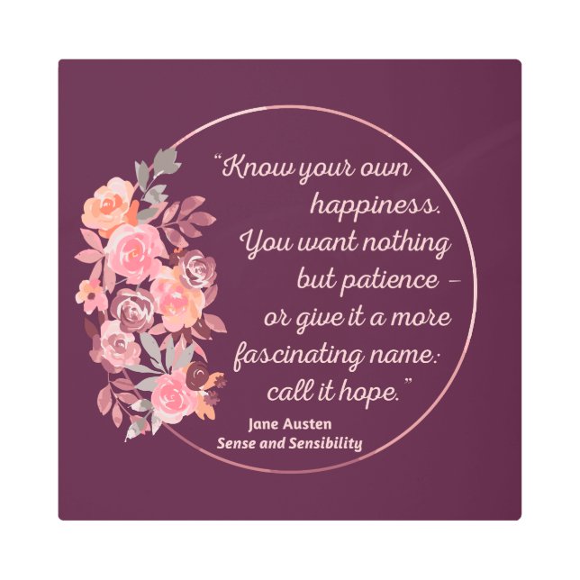 Impresión En Metal Sentido Y Sensibilidad Cita I - Estilo Cuto (Anverso)