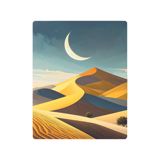 Impresión En Metal Serene Desert Moon Metal Print (Anverso)