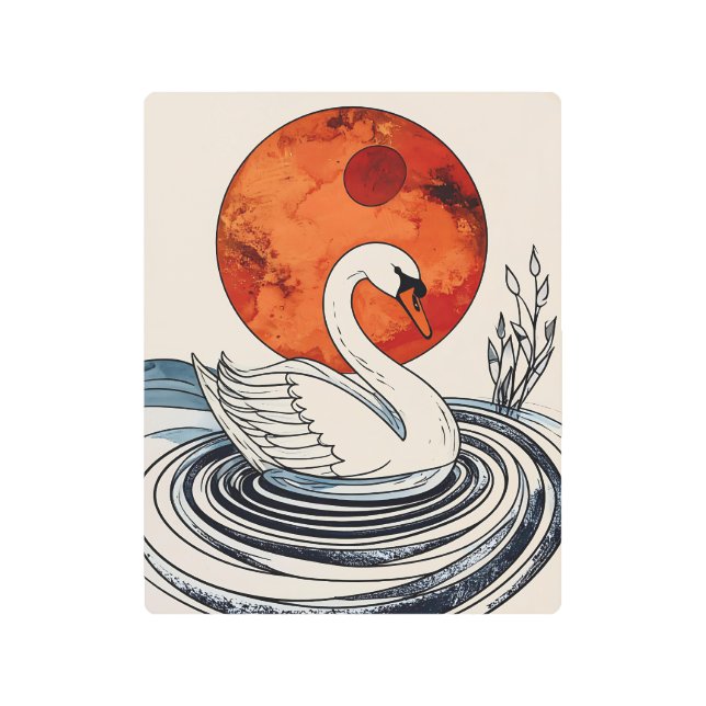 Impresión En Metal Serene Swan Metal Print (Anverso)