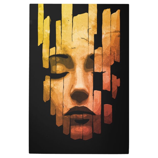 Impresión En Metal Serenidad fragmentada - Retrato digital surrealist (Anverso)