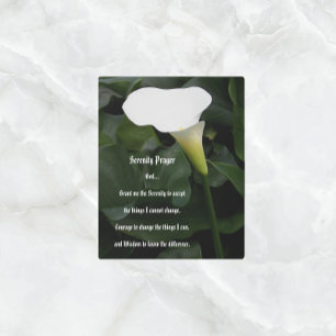 Impresión En Metal Serenity Prayer White Calla Lily Floral