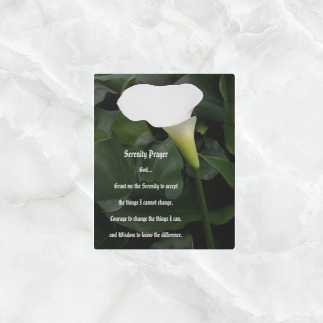 Impresión En Metal Serenity Prayer White Calla Lily Floral (In Situ)