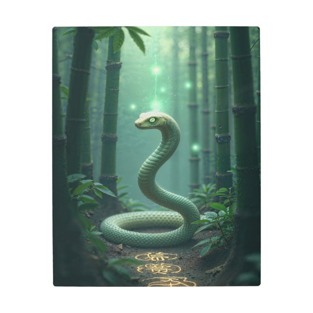 Impresión En Metal Serpiente en el bosque de Bambú (Anverso)