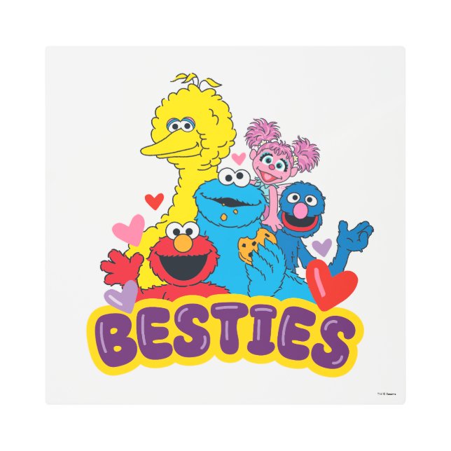 Impresión En Metal Sesame Street Valentine Besties (Anverso)