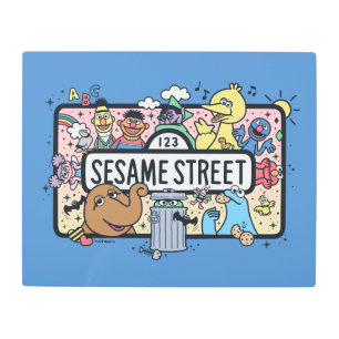 Impresión En Metal Sésamo   Rótulo Sesame Pals Doodle