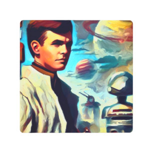 Impresión En Metal SF Pulp Magazine Cover Style 2