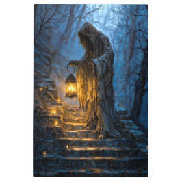 Impresión En Metal Shadow Wanderer: Lantern in the Mist