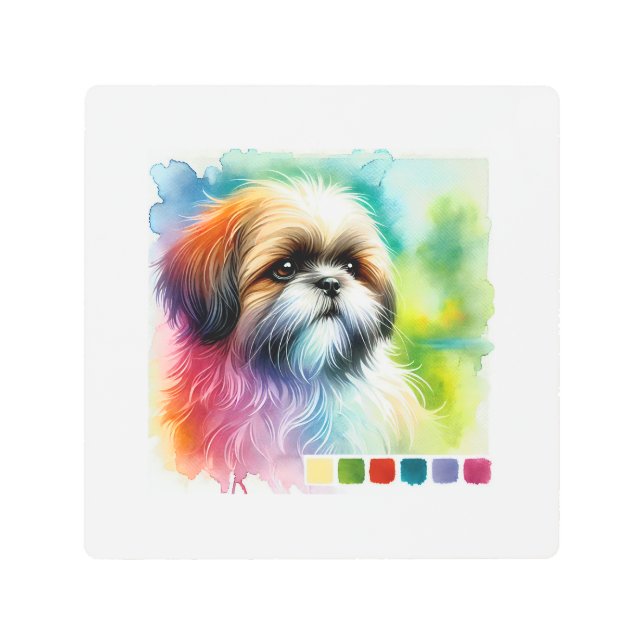 Impresión En Metal Shih Tzu Dog 200924AREF131 - Watercolor (Anverso)