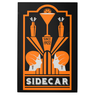 Impresión En Metal Sidecar Cocktail Art Deco
