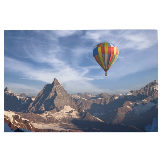 Impresión En Metal Sierra | Alpes suizos en globo aerostático (Anverso)