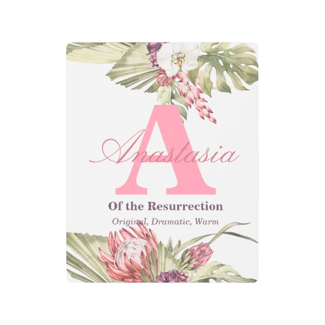 Impresión En Metal Significado de nombre de la anastasia (Anverso)