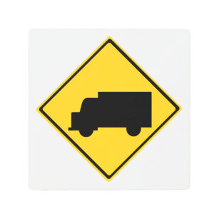 Impresión En Metal Signo de advertencia de camiones de carretera