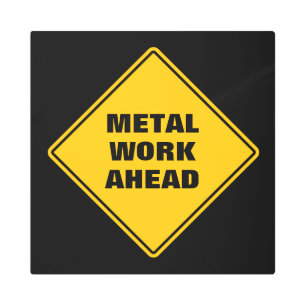 Impresión En Metal Signo de carretera amarillo clásico trabajo metali