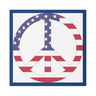 IMPRESIÓN EN METAL SIGNO DE PAZ DE LA BANDERA ESTADOUNIDENSE