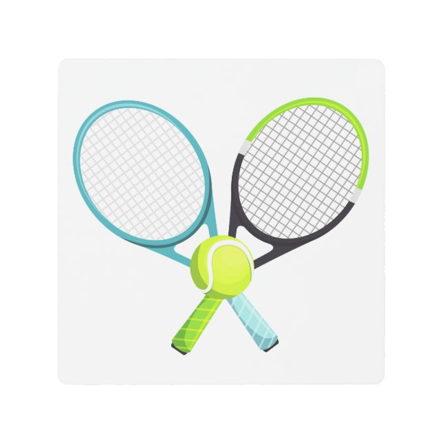 Impresión En Metal signo de tenis de césped (Anverso)