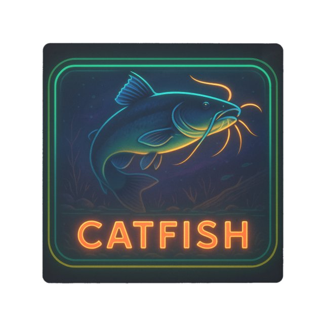 Impresión En Metal Signo Neon CATFISH (Anverso)