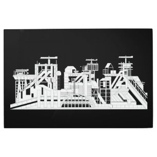 Impresión En Metal Silhouette de combinación metalúrgica industrial