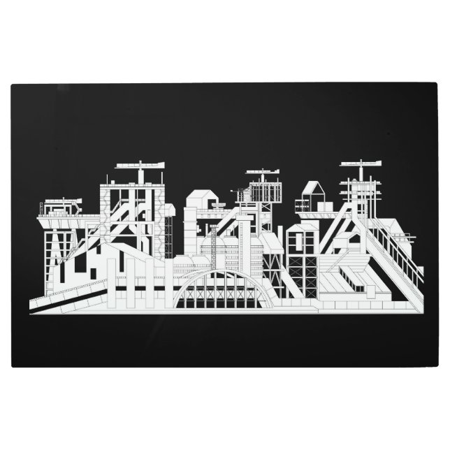 Impresión En Metal Silhouette de combinación metalúrgica industrial (Anverso)