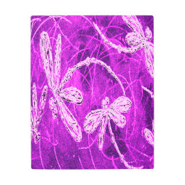 Impresión En Metal Silvery Dragonflies en el cielo mágico de Magenta