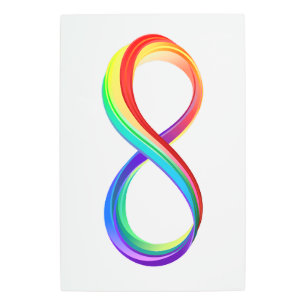 Impresión En Metal Símbolo infinito arcoiris en capas