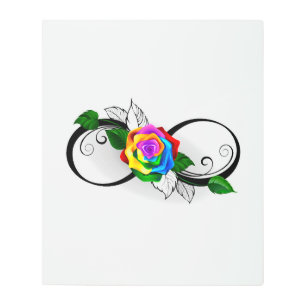 Impresión En Metal Símbolo infinito con Rosa arcoiris