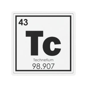 Impresión En Metal Símbolo químico de tecnio de tecnecio formu