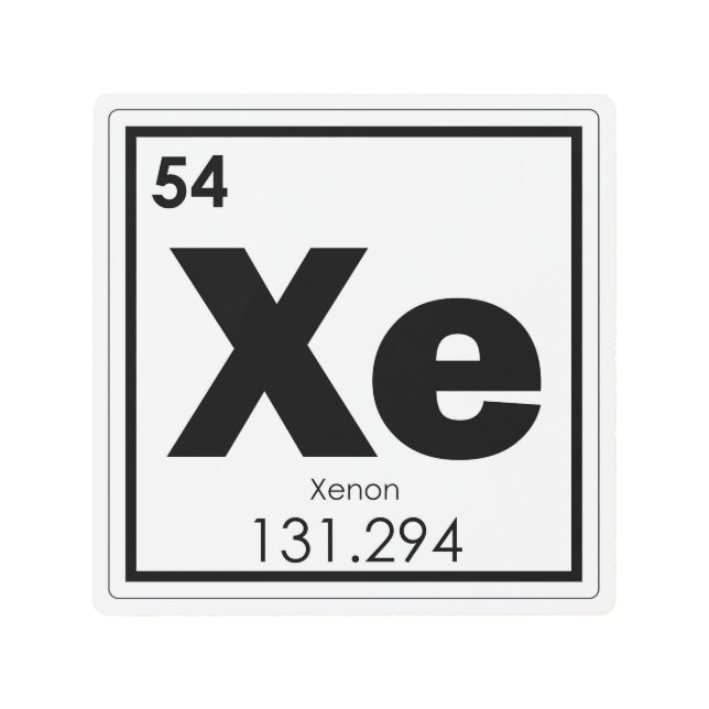 Impresión En Metal Símbolo químico de xenón fórmula química (Anverso)