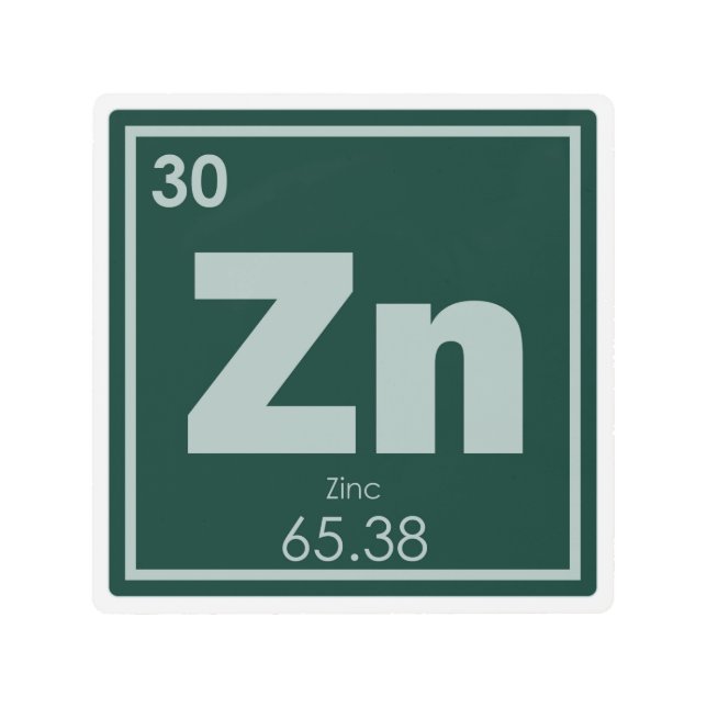 Impresión En Metal Símbolo químico de zinc de fórmula química geo (Anverso)