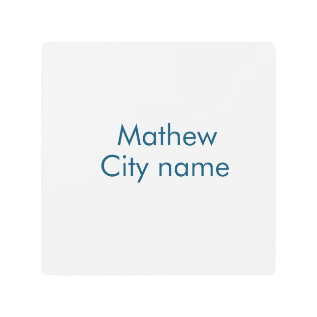 Impresión En Metal simple letra inicial monograma añada su nombre (Anverso)