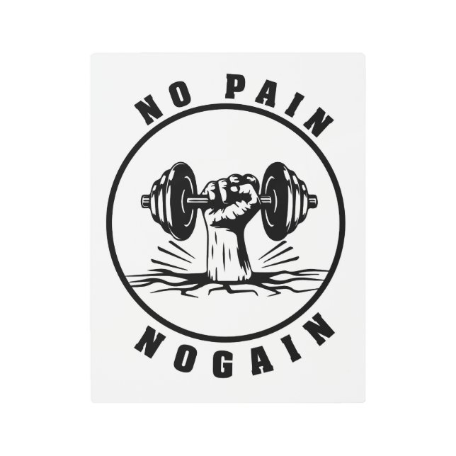 Impresión En Metal Sin dolor No ganan citas motivacionales (Anverso)