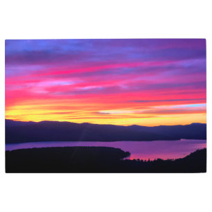 Impresión En Metal Sinfonía de Crepúsculo: cielo pintado sobre el nue