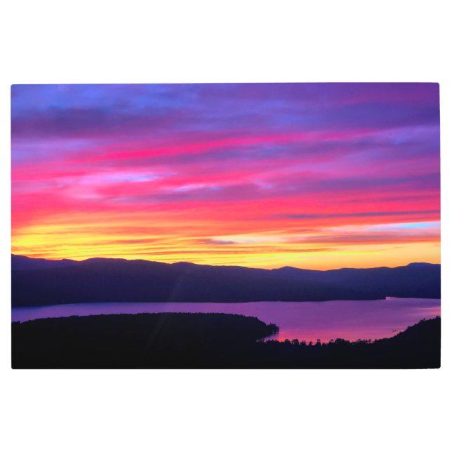 Impresión En Metal Sinfonía de Crepúsculo: cielo pintado sobre el nue (Anverso)