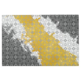 Impresión En Metal Sinopsis de color blanco, gris y mostaza amarilla