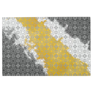 Impresión En Metal Sinopsis de color blanco, gris y mostaza amarilla