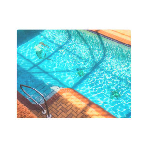 Impresión En Metal Sirena en una piscina