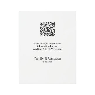Impresión En Metal SITIO WEB DE BODAS QR agregar nombre de la foto fe