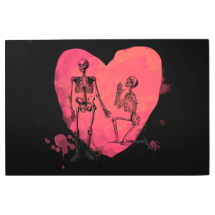 Impresión En Metal Skeleton Love