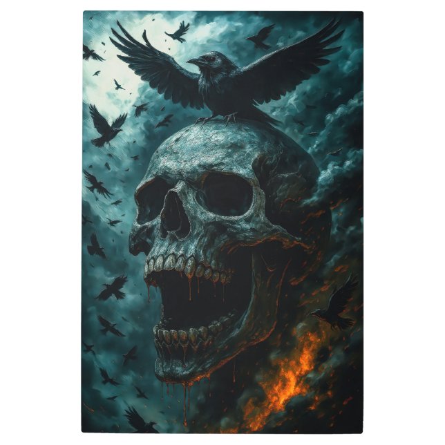 Impresión En Metal Skull & Raven: Gothic Firestorm (Anverso)