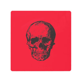 Impresión En Metal Skull Red Pop Art
