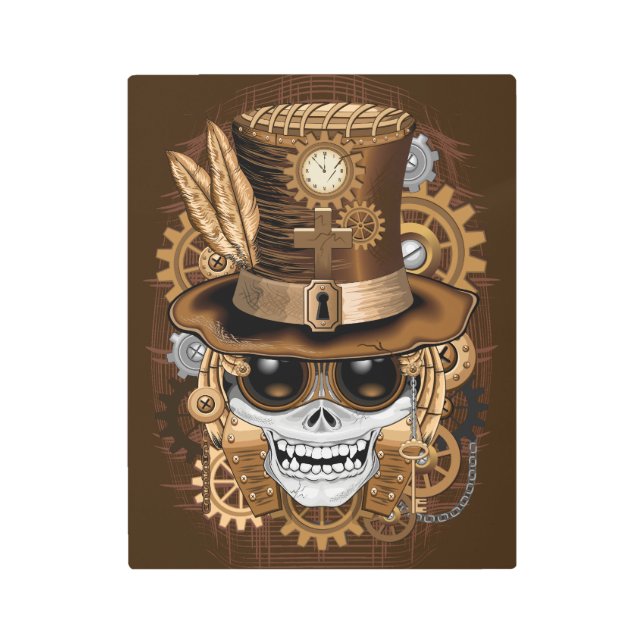 Impresión En Metal Skull Steampunk Voodoo Retro Machine (Anverso)