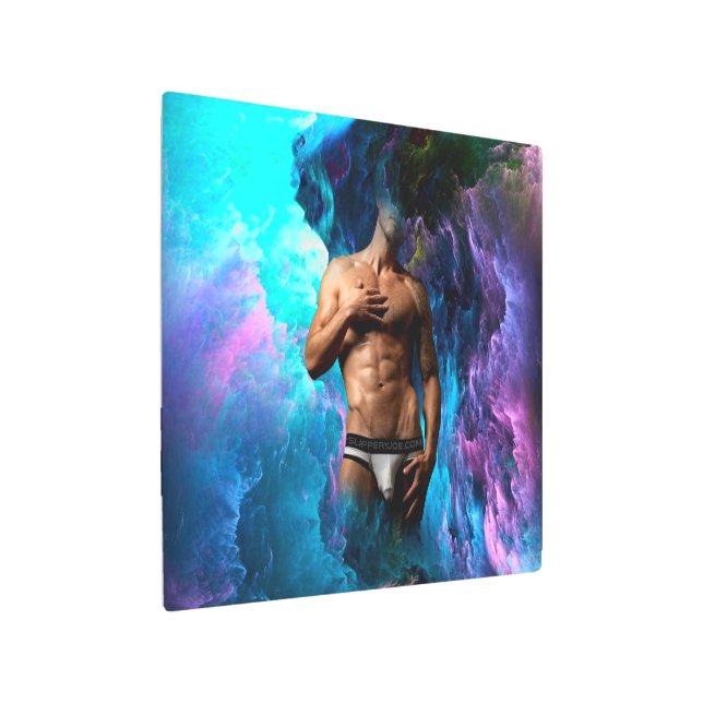 Impresión En Metal SlipperyJoe hombre muscular macizo de ropa interio (Angulado)