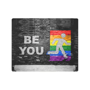 Impresión En Metal SlipperyJoe's Be You negro ladrillo pared de peato