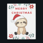 Impresión En Metal Sloth Christmas Snow Winter Animals Sloths<br><div class="desc">The sloth for Christmas with fairy lights. Funny animals with gifts and snow for the holidays. Also funny for christmas in July. Sloths are cute animals and perfect for Christmas.</div>